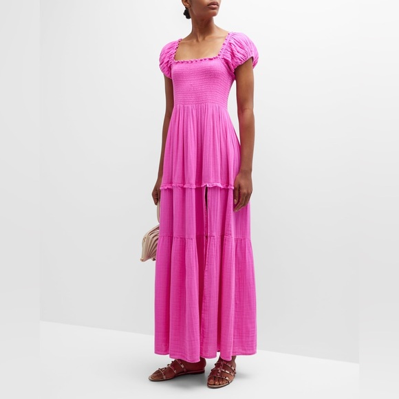 LoveShackFancy π Barbie Pink Smocked Maxi Dress - Picture 2 of 11